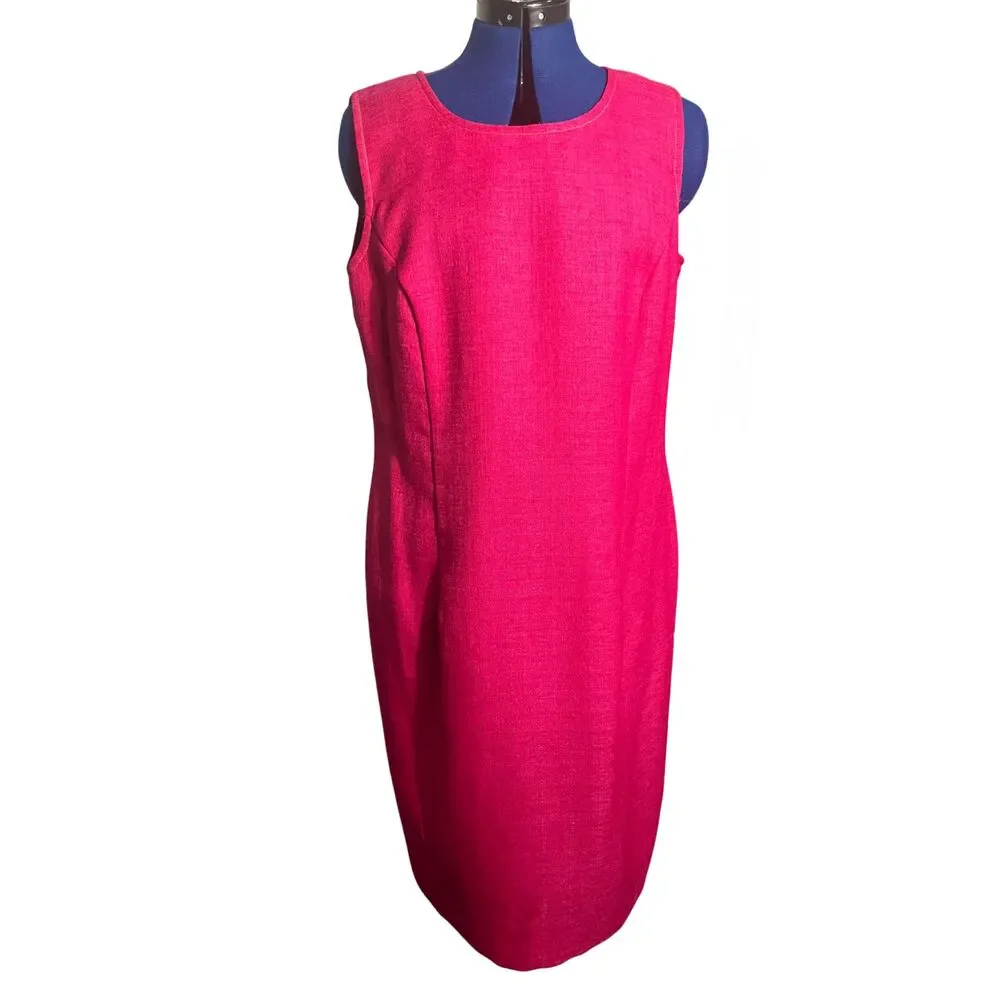 Vintage Leslie Fay Pink Two-Piece Dress Suit | Jacket & Sleeveless Dress US 16P - Picture 4 of 11